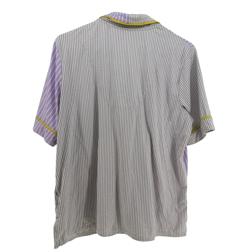 Simply Vera‎ Wang Pajama Set Women Large Purple Grey Striped Colorblock Lounge